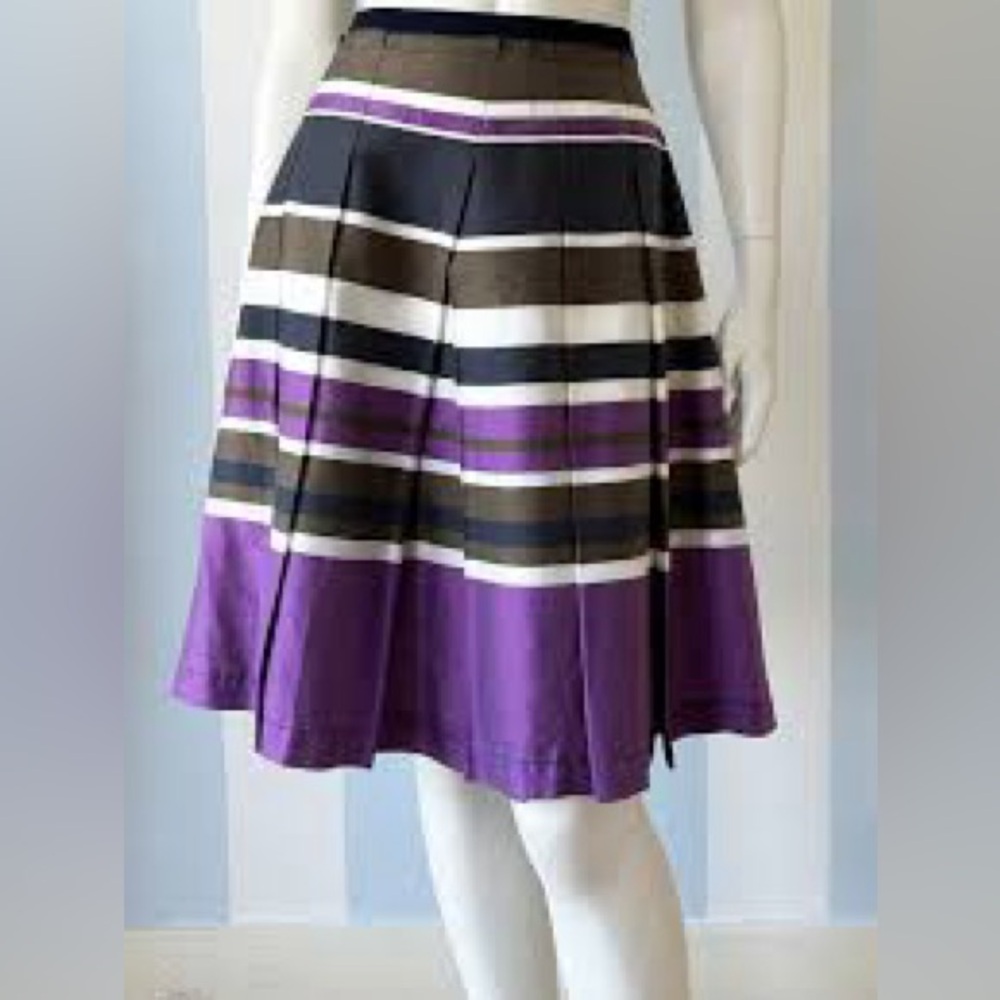 Striped Purple and Brown Women's Linen Skirt